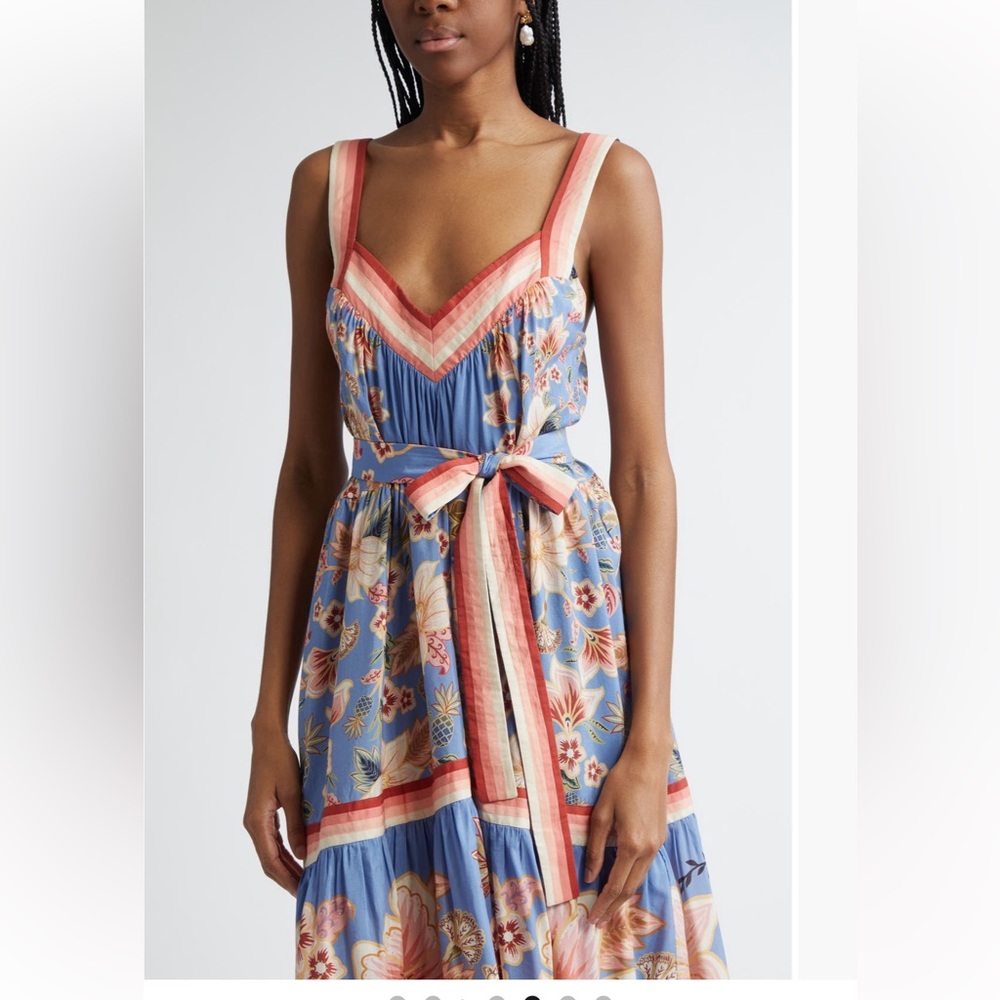 Farm Rio NEW super bloom tapestry cotton blend dress - Picture 4 of 11
